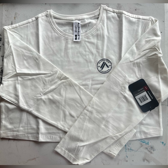 Alphalete Dynasty LS Crop Top - White - Picture 3 of 5